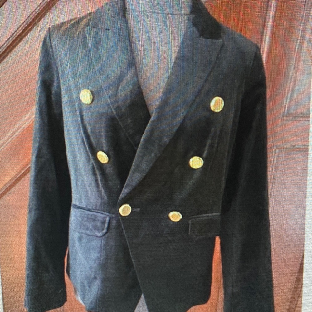 Chico's Black Blazer with Gold Buttons